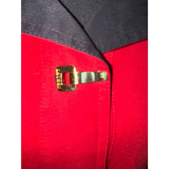 Lauren Ralph Lauren Red Cotton Jacket W/Gold Buckle Plus Size 1X Preppy Academic - Picture 8 of 13